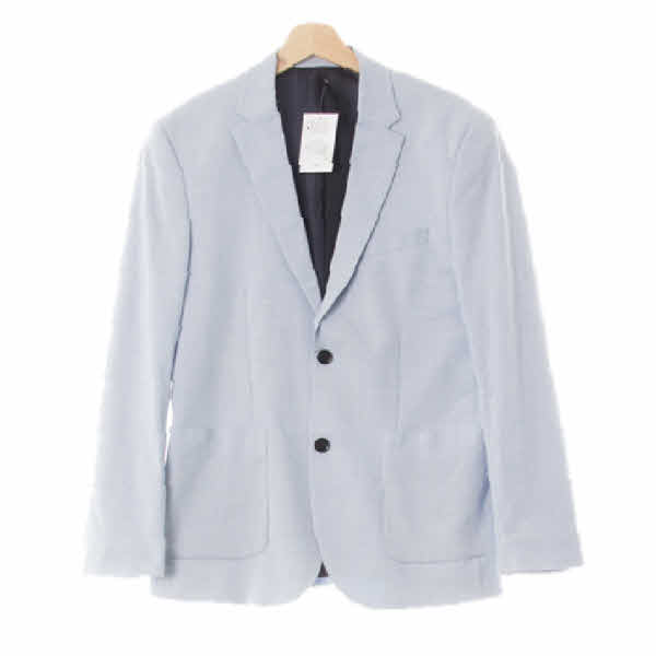 h&m 라이트블루 하운드체크 아웃포켓패디드블레이저