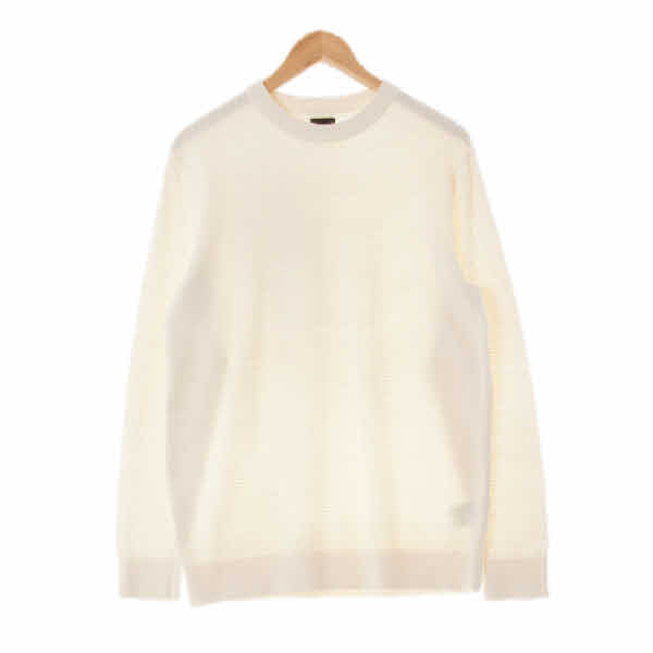 h&m 아이보리 면혼방 양각크루넥니트