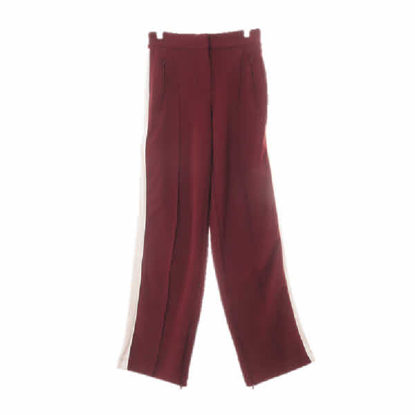 h&m 버건디 사이드배색핀턱팬츠