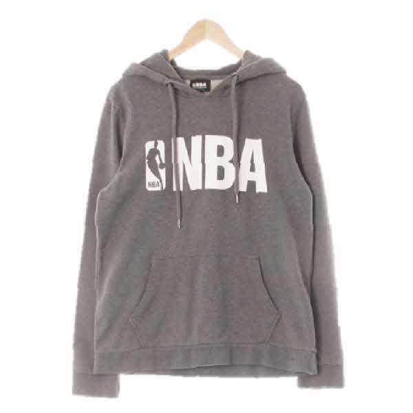 NBA 그레이 면혼방 로고루즈핏후드티