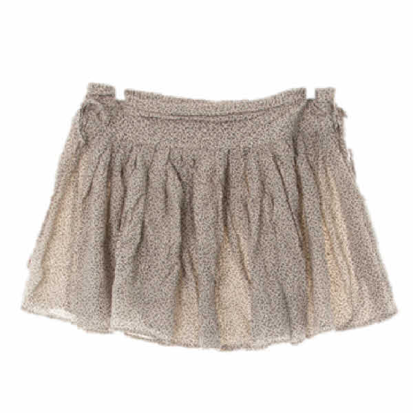 h&m 아이보리블랙 나뭇잎패턴 프릴주름플레어스커트