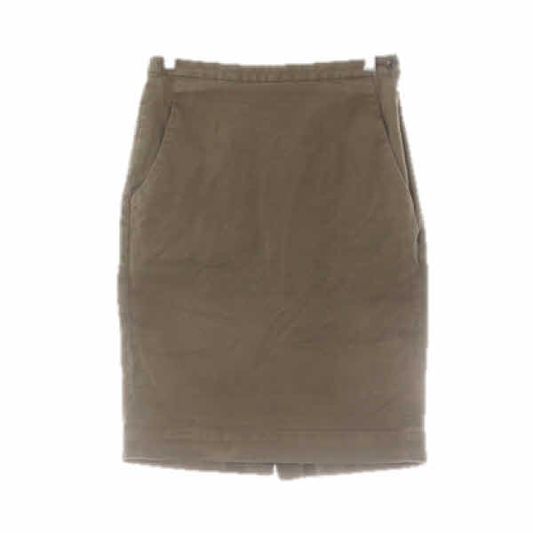 uniqlocarineroitfeld 카키 면혼방 백슬릿워싱미디스커트