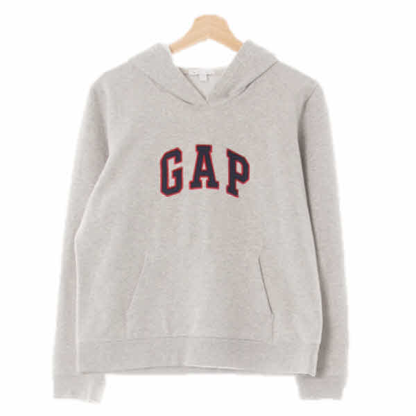 gap 멜란지그레이 면혼방 로고빅패치웜포켓후드티