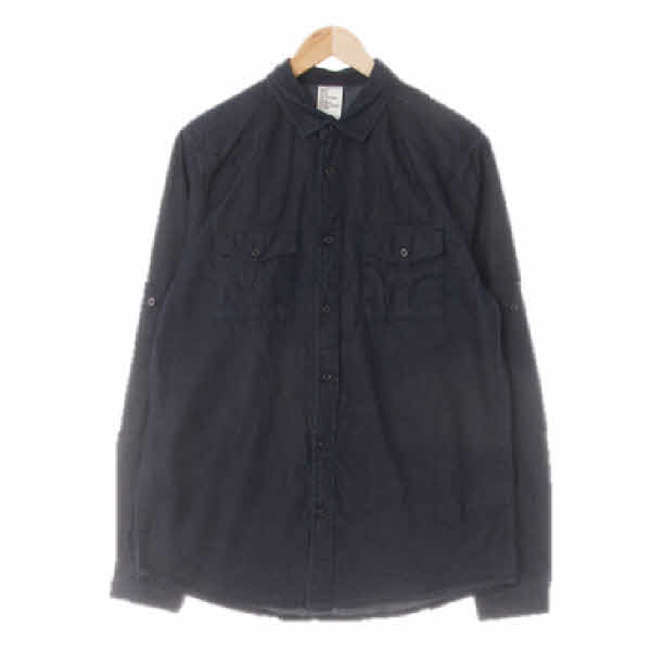 h&m 진청 데님 더블포켓롤업청남방