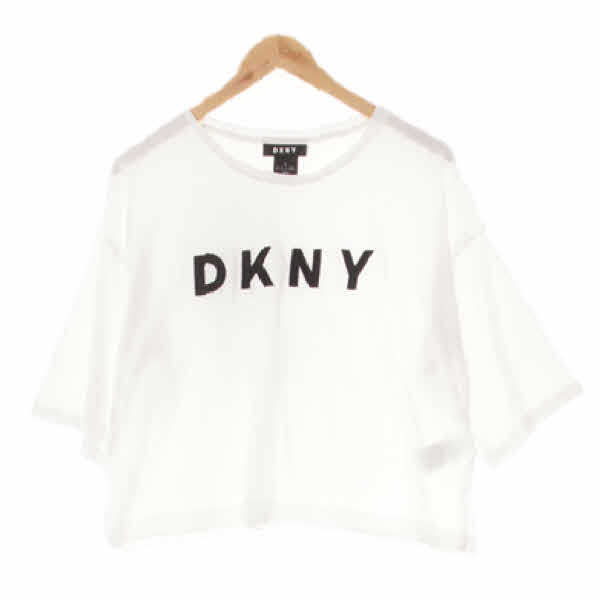 dkny 화이트 모달혼방 빅로고드롭숄더숏반팔티