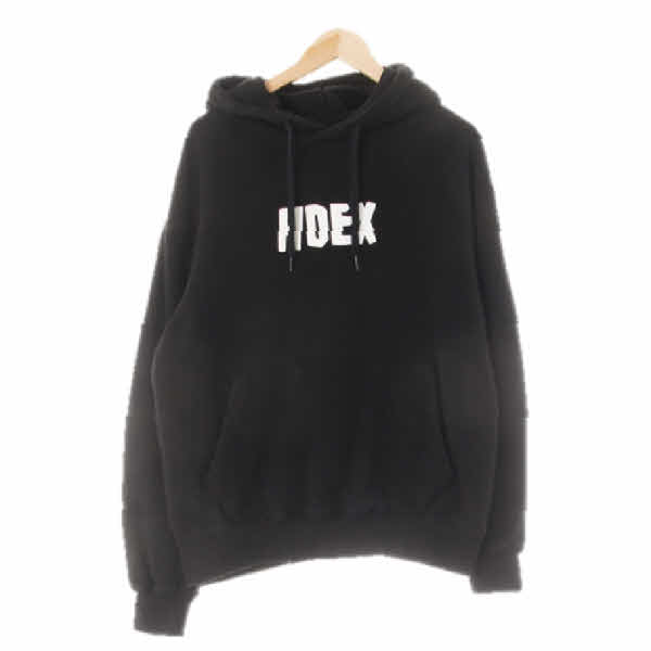 hdex 블랙 면 오버핏기모후드티
