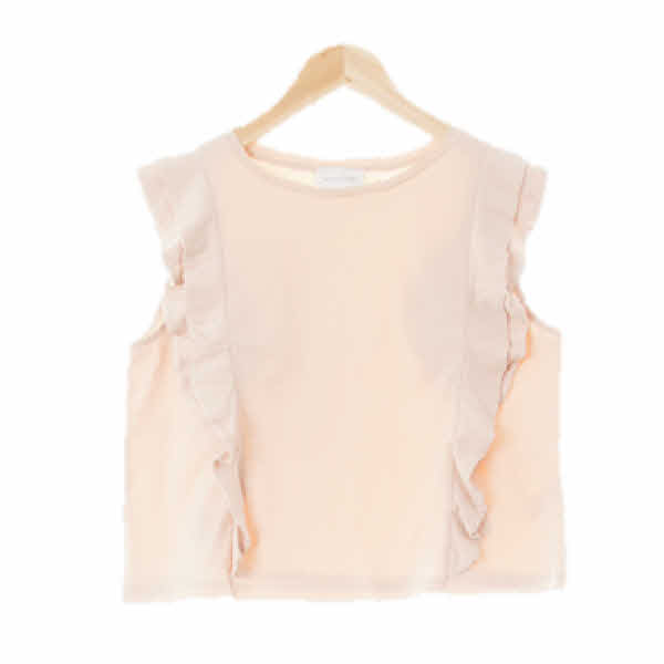 United arrows 베이비핑크 면 더블러플민소매티셔츠