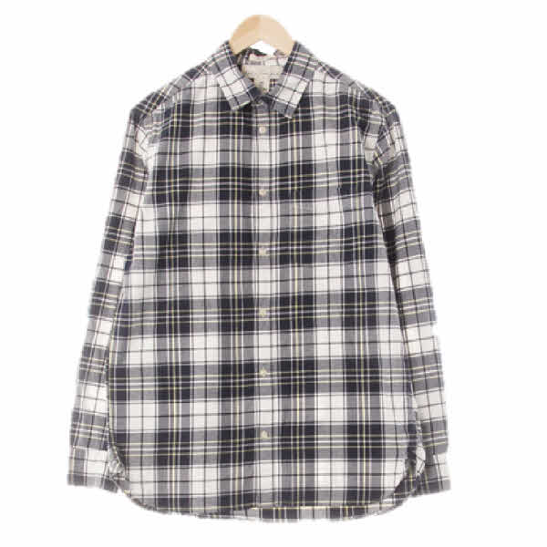 h&m 무드인디고네이비화이트 체크 면 포켓캐주얼셔츠