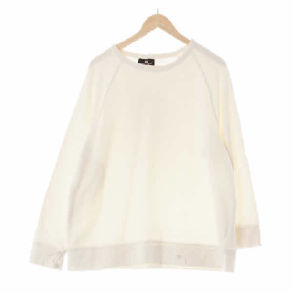 h&m 웜화이트 면 라그란맨투맨
