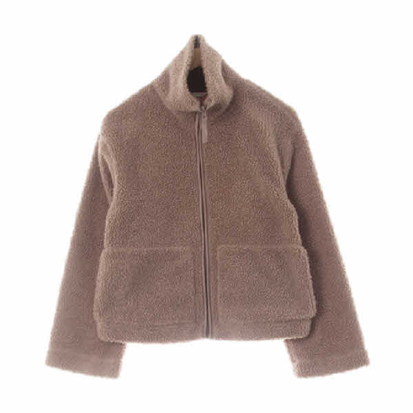 h&m 모카 하이넥루즈뽀글이집업