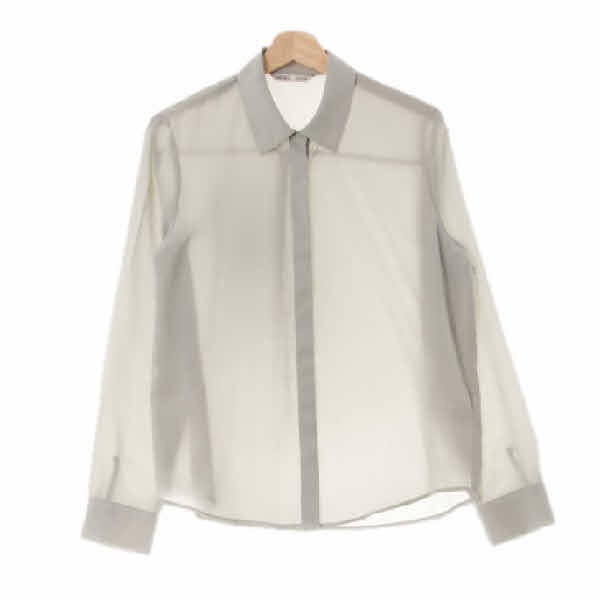 mixxo 애쉬그레이 박스플리츠블라우스