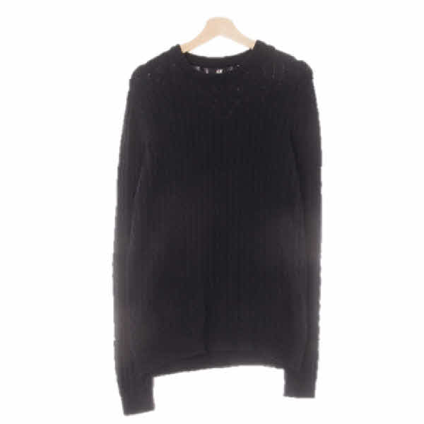 h&m 네이비 면 루즈핏케이블스웨터