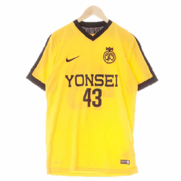 나이키 옐로우 드라이핏 브이넥43번반팔티