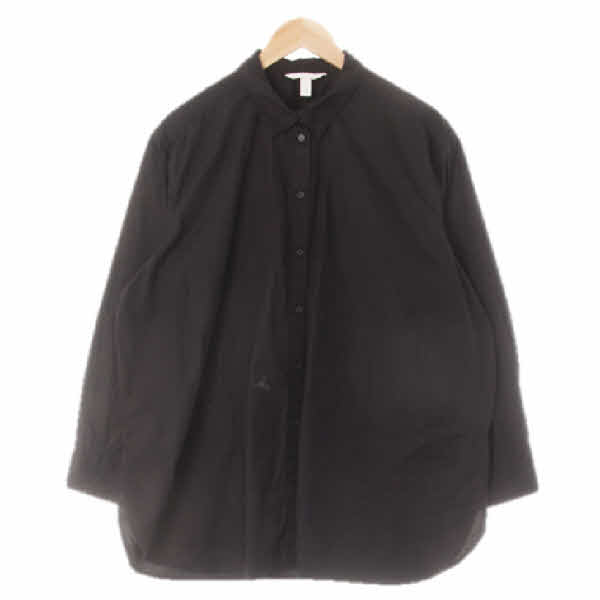 h&m 블랙 면 슬립오버핏긴팔셔츠