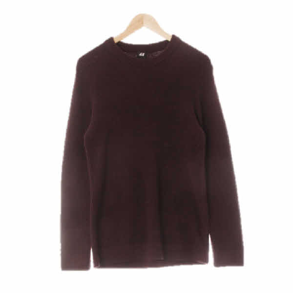 h&m 다크와인 면혼방 와플보카시니트