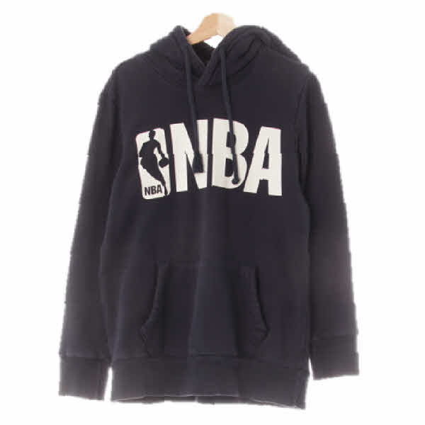NBA 네이비 프린팅 면 빅로고웜포켓후드티