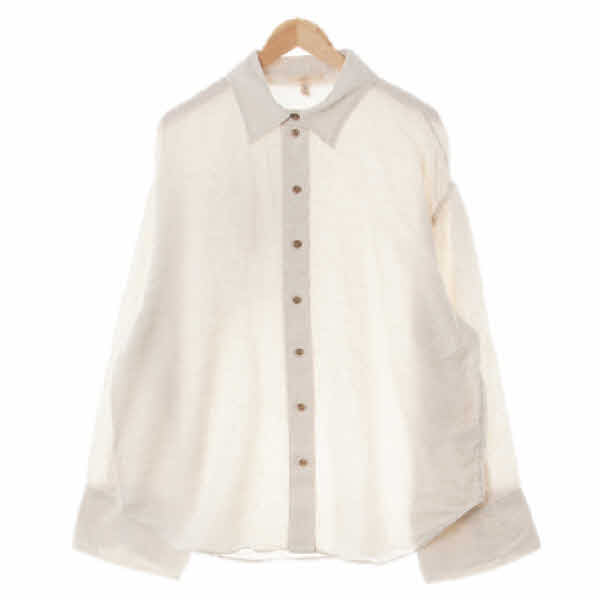 h&m 누디베이지 린넨 오버핏과긴팔셔츠