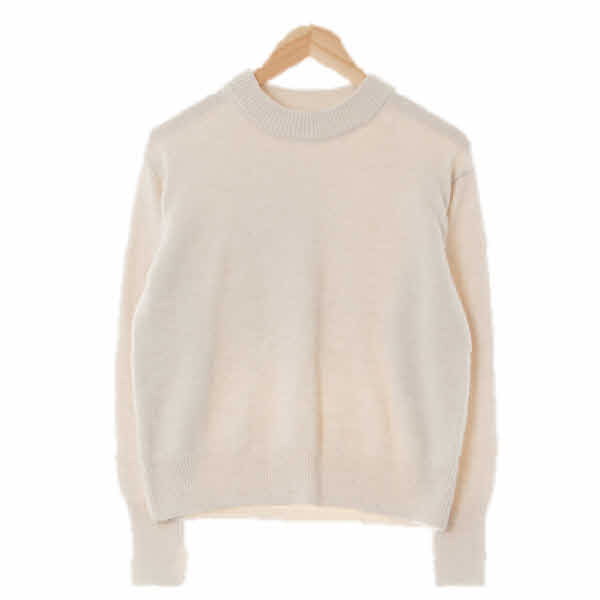 h&m 아이보리 울혼방 보트넥긴팔니트스웨터