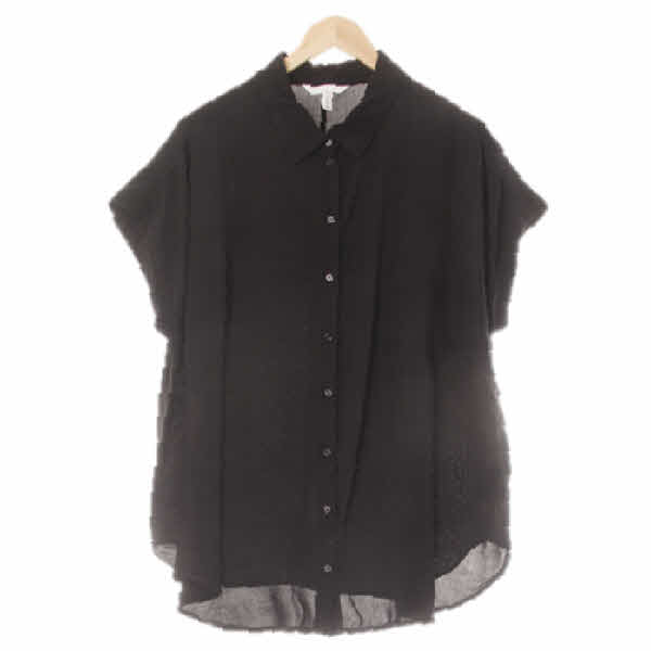 h&m 블랙 비스코스 캡슬리브오버핏블라우스