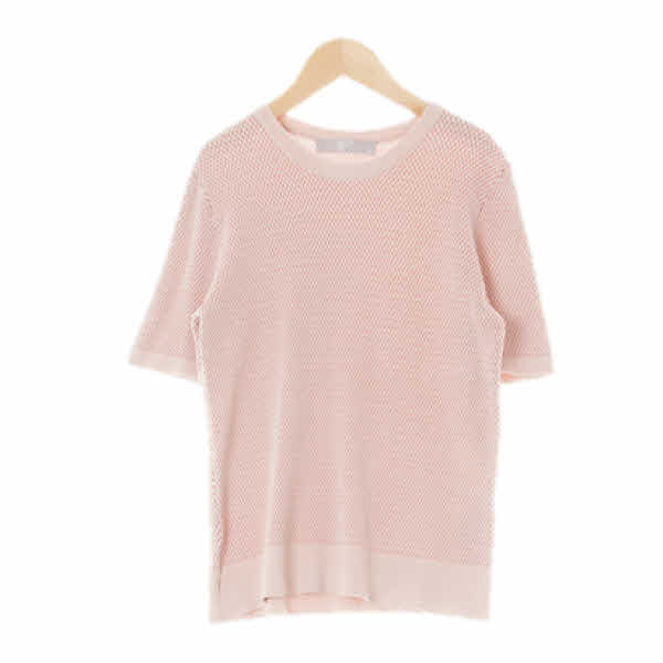에잇세컨즈 핑크 엠보라운드넥니트