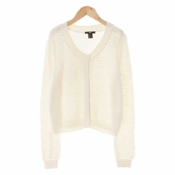 h&m 화이트 면 유넥폼폼가디건