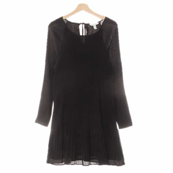 h&m 블랙 라글란절개플리츠원피스
