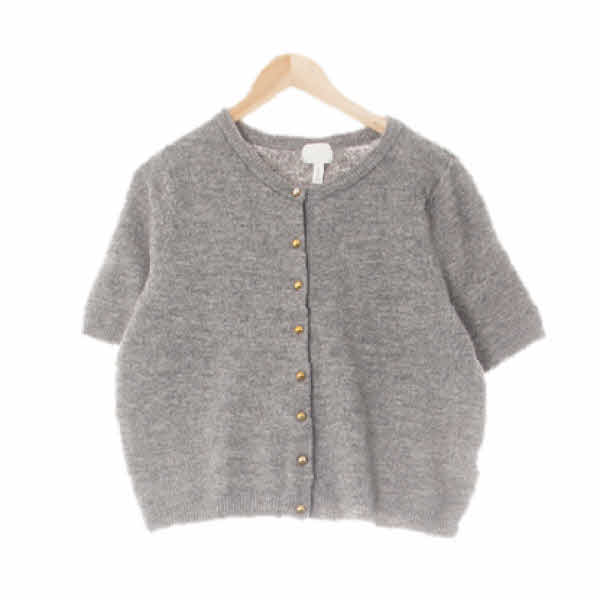 h&m 그레이 볼드버튼반팔니트가디건