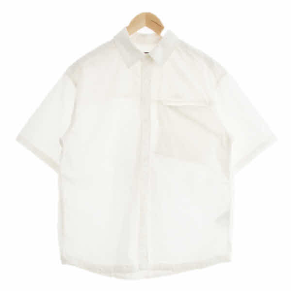 h&m 아이보리 면 와이드반팔셔츠