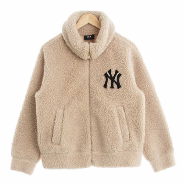 MLB 베이지 하이넥뉴욕양키즈뽀글이자켓