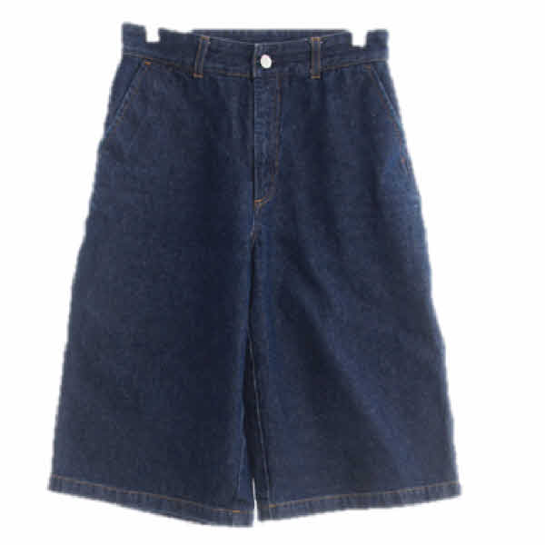 h&m 진청 데님 하이웨스트버뮤다워싱진