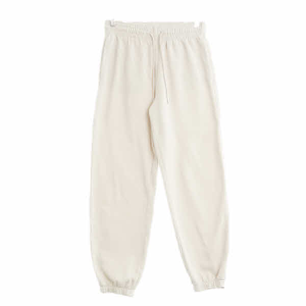 h&m 아이보리 면혼방 밴딩조거팬츠