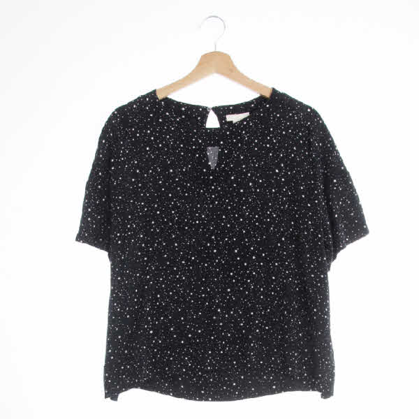 h&m 블랙 별패턴 반팔블라우스