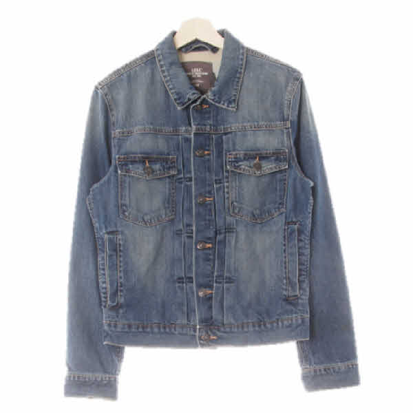 h&m 중청 데님 핀턱워싱재킷