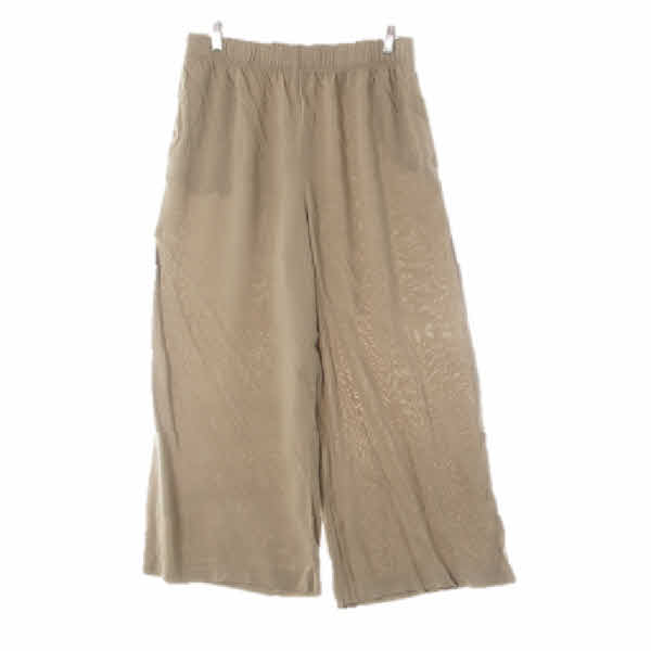 h&m 소프트올리브그린 비스코스 릴렉스밴딩크롭팬츠