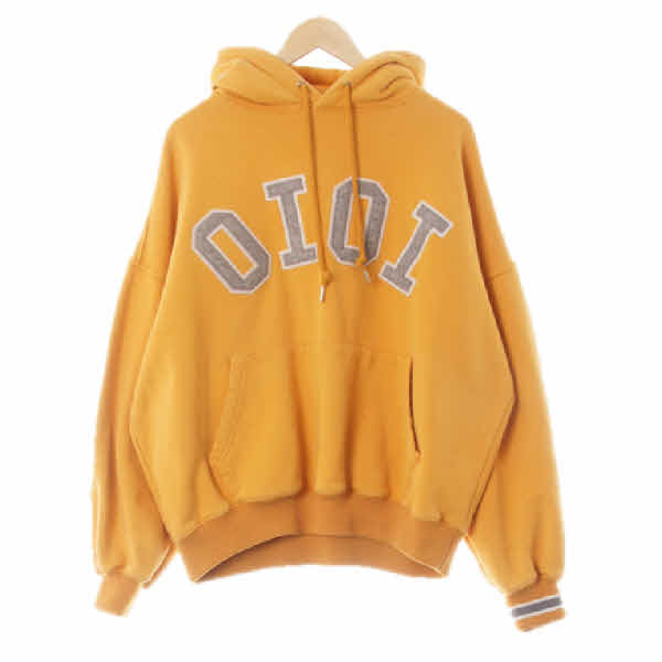oioi 하베스트골드 면 펠트빅로고웜후드티