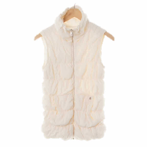 bogner 크림화이트 셔링하이넥패딩조끼