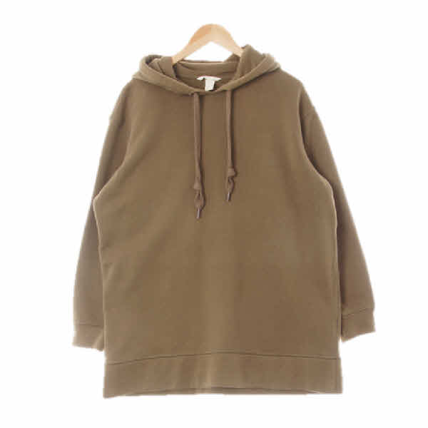 h&m 카키 면혼방 오버사이즈스웨트후드티