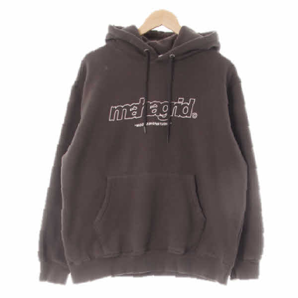 마하그리드 차콜 면혼방 기모빅로고루즈후드티