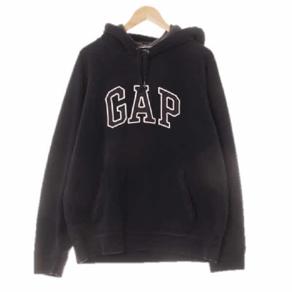 gap 블랙 면혼방 빅워싱로고후드티