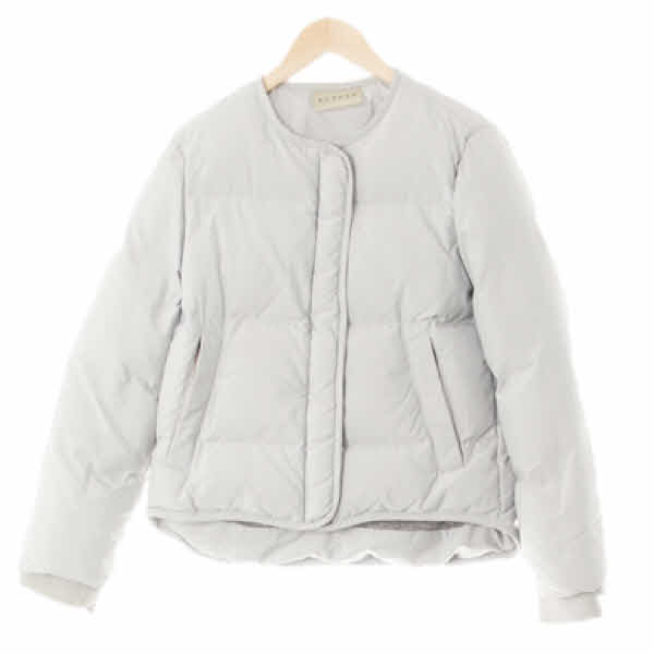 시슬리 글레이셔그레이 덕다운 노카라미니멀패딩