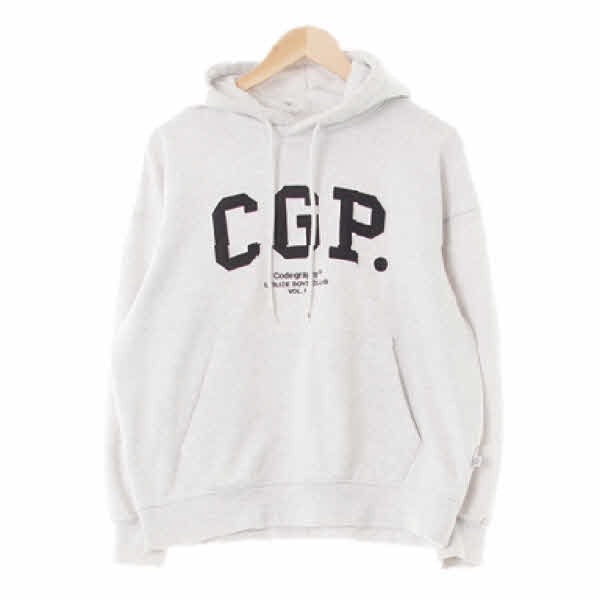 코드그라피 라이트멜란지그레이 면혼방 cgp패치기모후드티