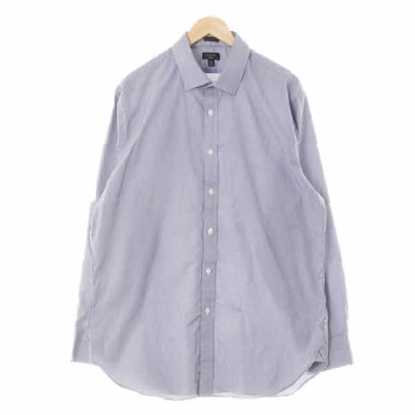 jcrew 화이트네이비 체크 면혼방 레귤러핏정장셔츠