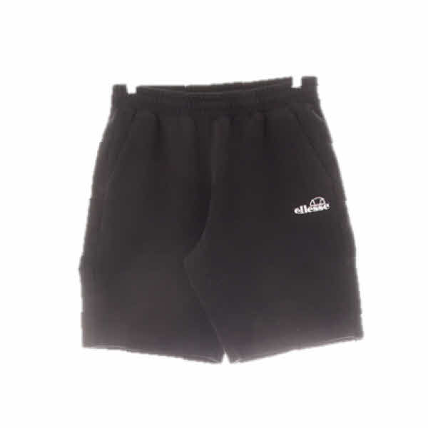 엘레쎄 블랙 프린팅 면혼방 로고밴딩반바지