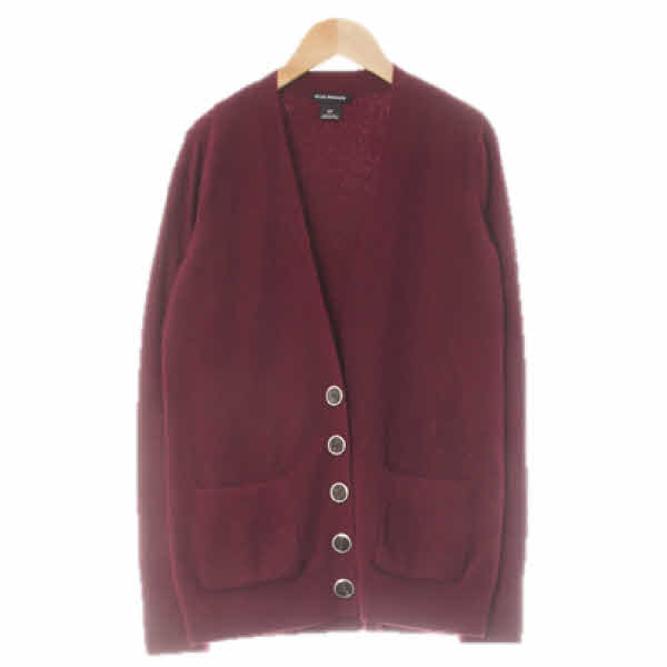 클럽모나코 와인퍼플 울혼방 레귤러핏브이넥가디건