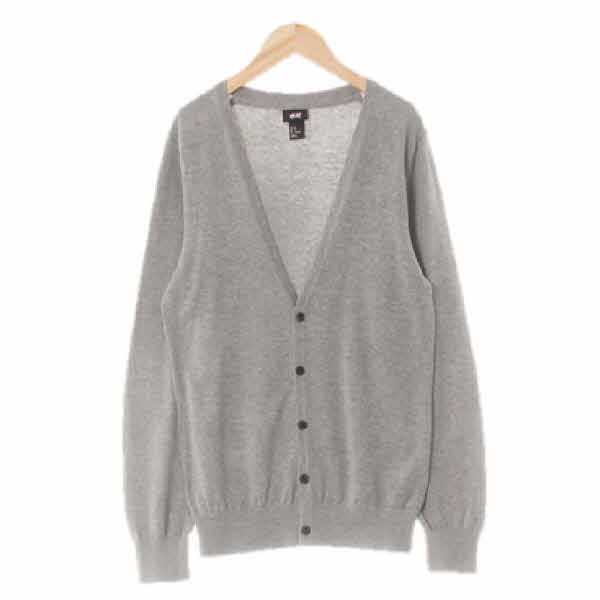 h&m 그레이 면 브이넥루즈가디건