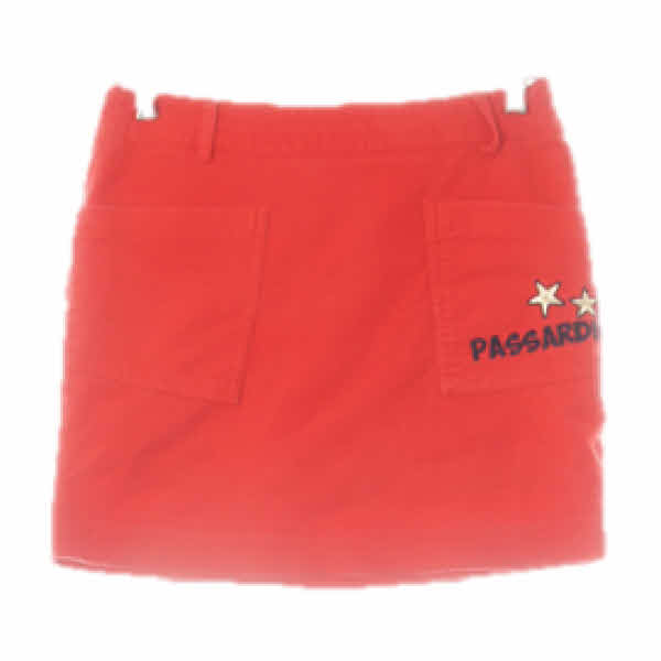 passardi 레드 면혼방 별자수미니골프스커트