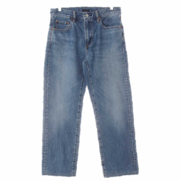 유니클로 진청 데님 레귤러스트레이트미들워싱진