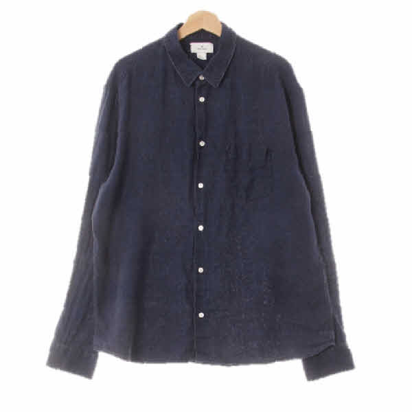h&m 네이비 린넨 쿨포켓셔츠