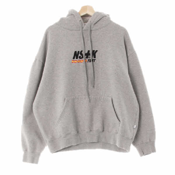 nastykick 멜란지그레이 면혼방 중앙퓨리로고후드티