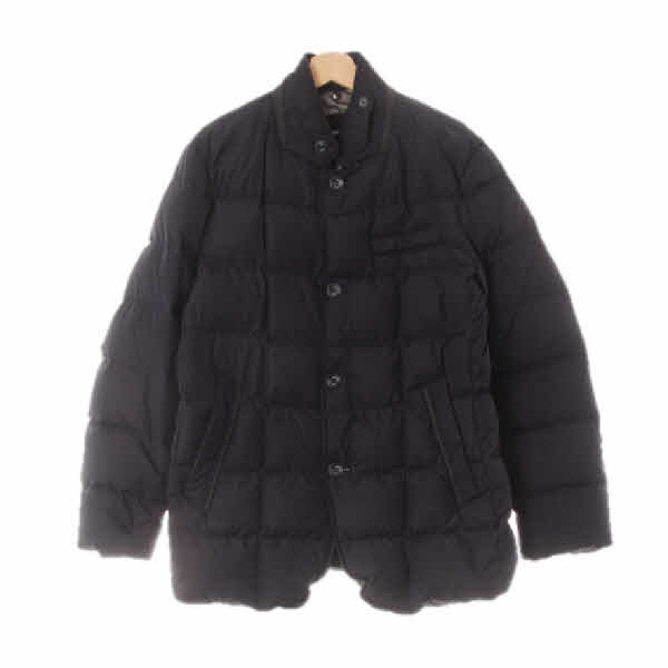 핑 네이비 덕다운 스퀘어퀼팅패딩재킷